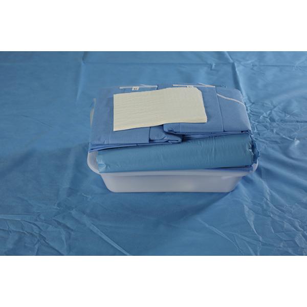Angiography Pack Disposable Medical Drapes Packs Blue Color For Wound Care