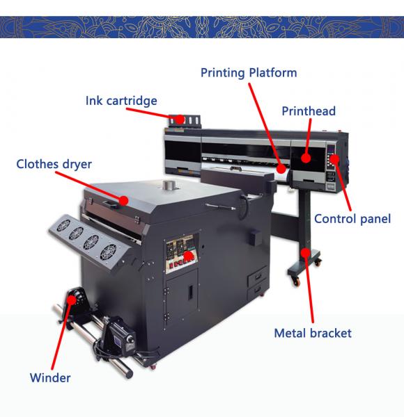 High Speed Dtf Pro Printer 60cm Clothes Dtf Inkjet Printer Pet Film Industrial Dtf Printer A1 With Shaker And Dryer