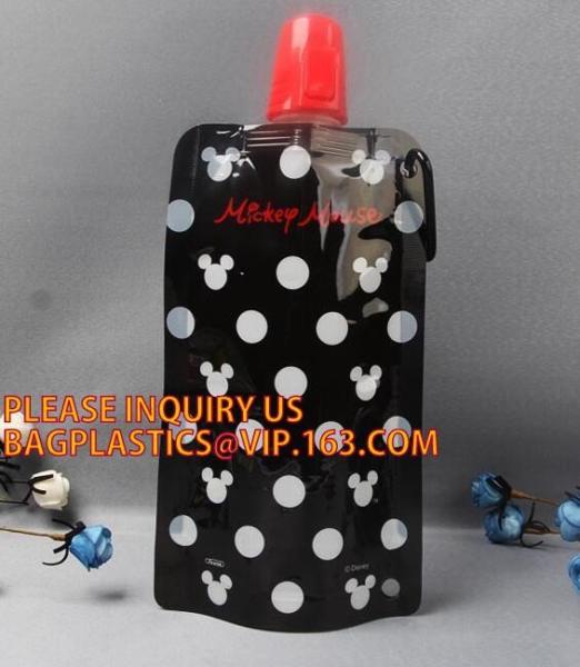 Quality Custom 480ml BPA Free Foldable Reusable Water Bag,BPA free,FDA food grade/MSDS and cheap foldable pe water bag,promotion for sale