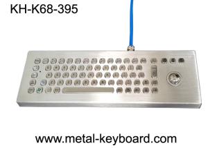 Waterproof Desktop Metal Computer Keyboard with Laser Trackball , Rugged Keyboard