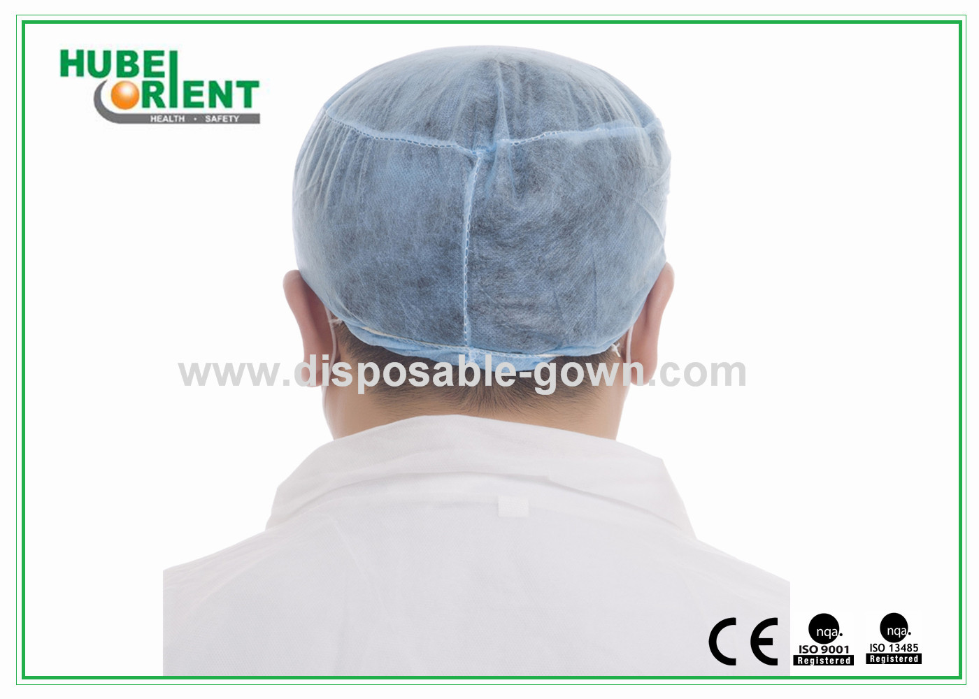 Protective Safety Hair Cap Disposable Non Woven Doctor Cap With Elastic At Back