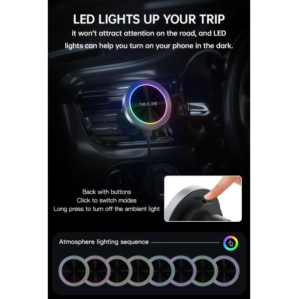 Ultra Small Diameter Magsafe Car Mount Customized Magsafe Car Mount Charger