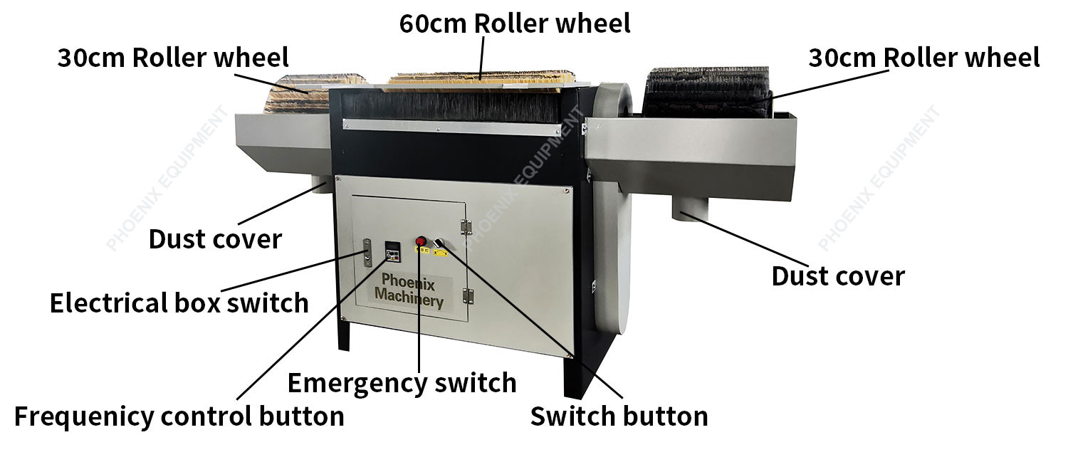 Wood Sanding Machine Drum Sander Brush Rollers Manual Polishing Machine for Small Furniture