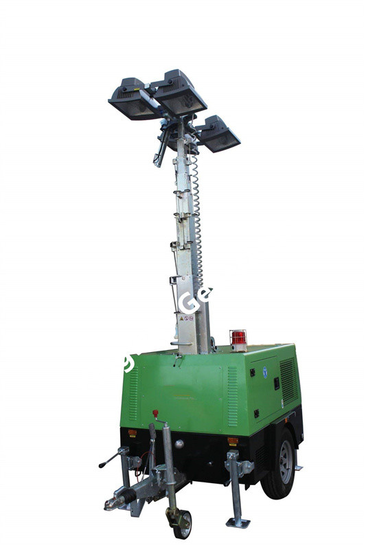 Mining Diesel Light Tower Adjustable With 4 Stable Legs Vertical Retractable Mast