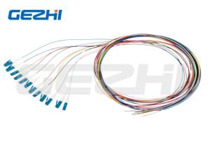 China Fiber Optic Patch Cord Pigtail 12 Core LC/UPC SM Without Jacket Patch Cord Pigtail on sale
