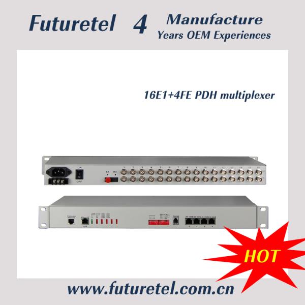 Quality 16e1 to 4*10/100M ethenet  multi-sevice single mode pdh fiber optic multiplexer for sale