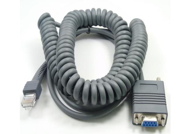 Quality 5M 16FT Coiled Rs232 To Rj45 Cable Spiral Serial For Symbol Barcode Scanner for sale