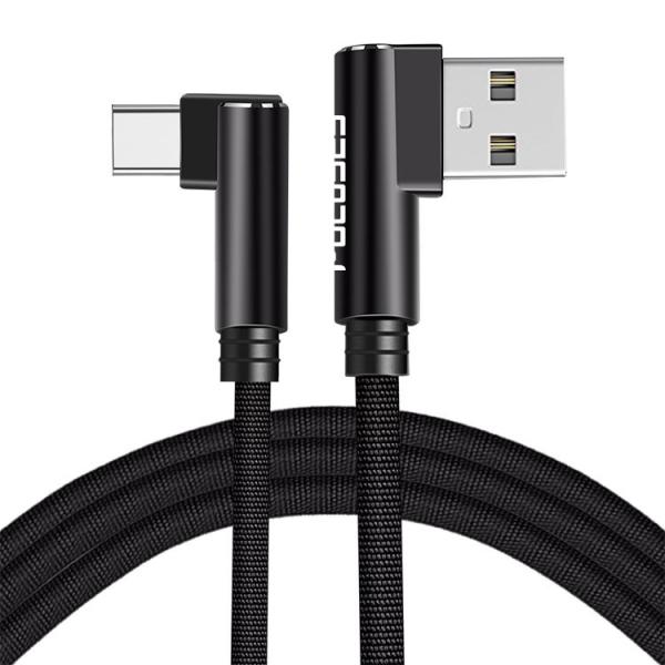 Wholesale Nylon Type C To USB 2.0 Type C Cable 90 Degree Angle USB C Cable Fast Charge Cable Data Cable