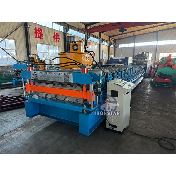 “Double Layer Roll Forming Machine for 5 Rib & 6 Rib Trapezoidal Sheet Galvanized Roof Tile Making Machine Hungary”