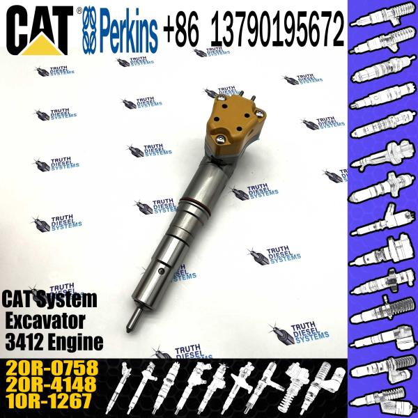 Diesel fuel injector Engine Parts Common Rail Inyector 1747526 174-7526 20R-0758 For CAT Caterpillar 3412E Engine Truck