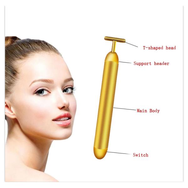 Electric Permanent Makeup Accessories Gold Stick Face Rejuvenating Lifting Firming Stick Massager