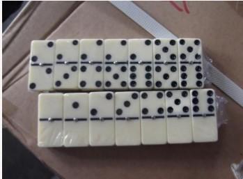 Quality Domino set, Material Melamine , Total 28pcs, double six, packaged in PVC box, Size:48x24x7mm, part:JYX-D1681 for sale