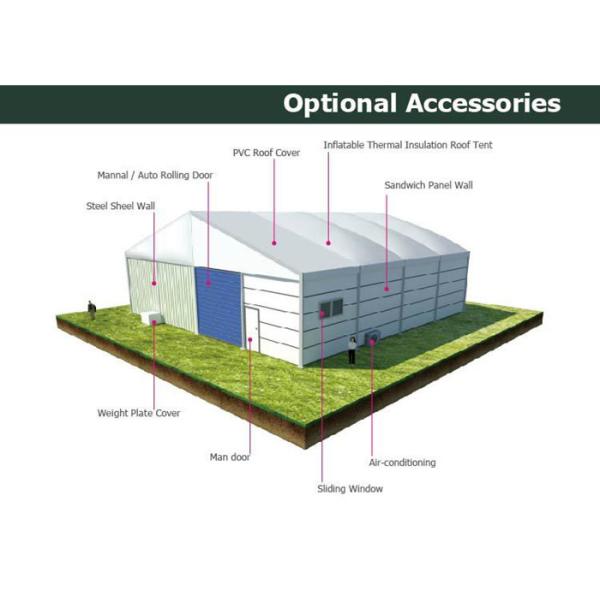 Prefab High Reinforce Warehouse Storage Tent Environmental Friendly