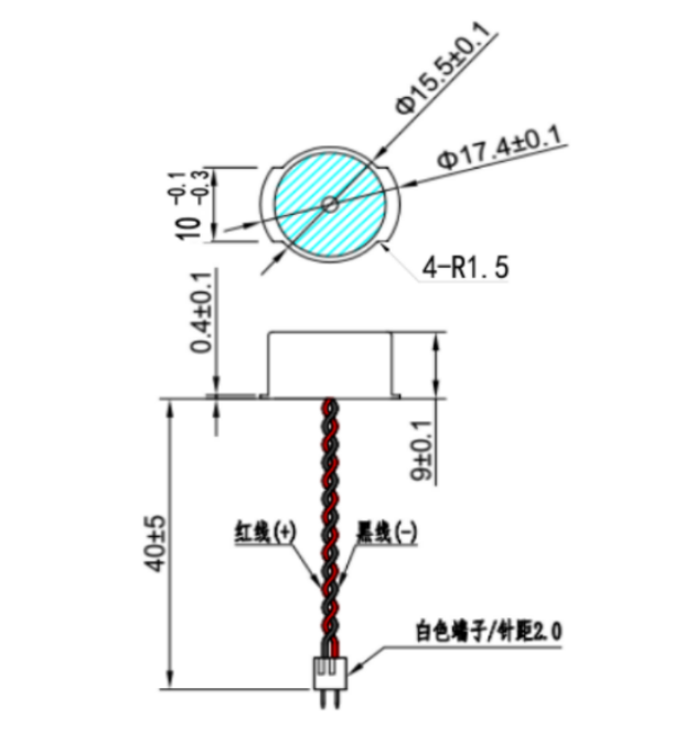 55.5khz 15.5mm UUltrasonic transducers for automotive parking systems automotive reverse collision avoidance devices ultrasonic sensor