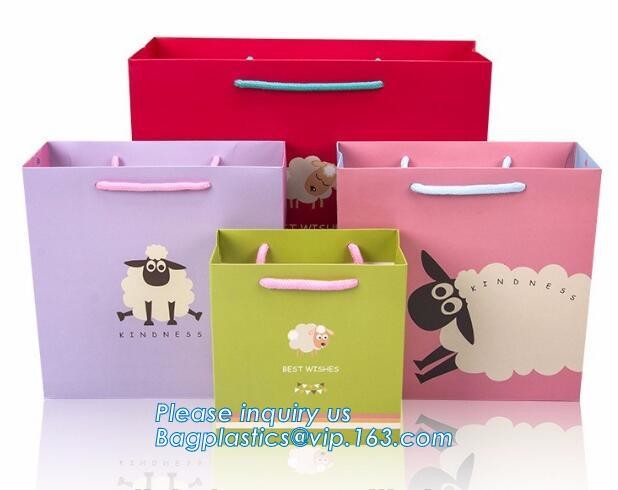 Custom paper bag with handle coated white paper bag printing pattern flower carrier bag,Flower carrier paper bags with d