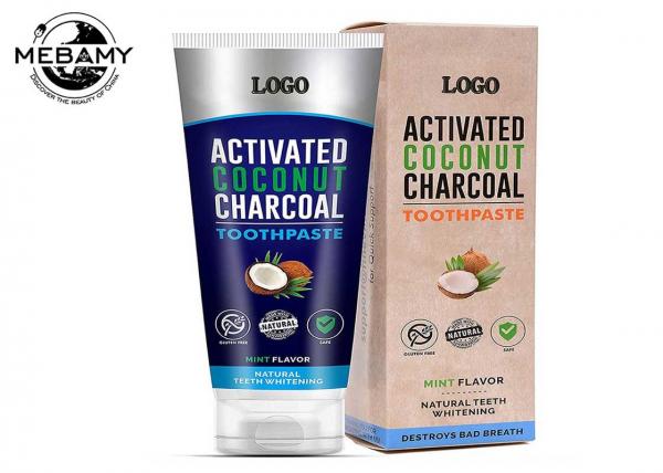 Quality Natural Vegan Charcoal Toothpaste For Bad Breath Tooth Stains Removal And Whitening for sale