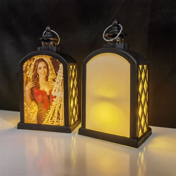 Custom Blanks Christmas Lantern Hanging Led Garden Decorative Storm Light Sublimation Lanterns
