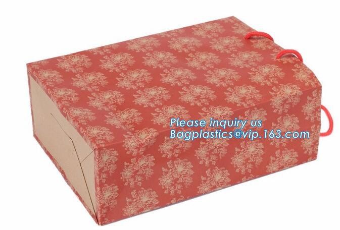 Custom paper bag with handle coated white paper bag printing pattern flower carrier bag,Flower carrier paper bags with d