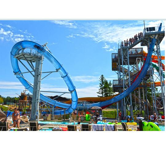 Quality Colorful Aqua Loop Water Slide Exciting Ride With Cabin Adrenaline Tobogan for sale