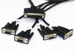 High Density Black RS 232 Serial Cable / Cisco Router Cable For Computer