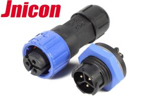 Jnicon LED Waterproof Plug Socket 10A 3 Pin Push Locking Panel Mount