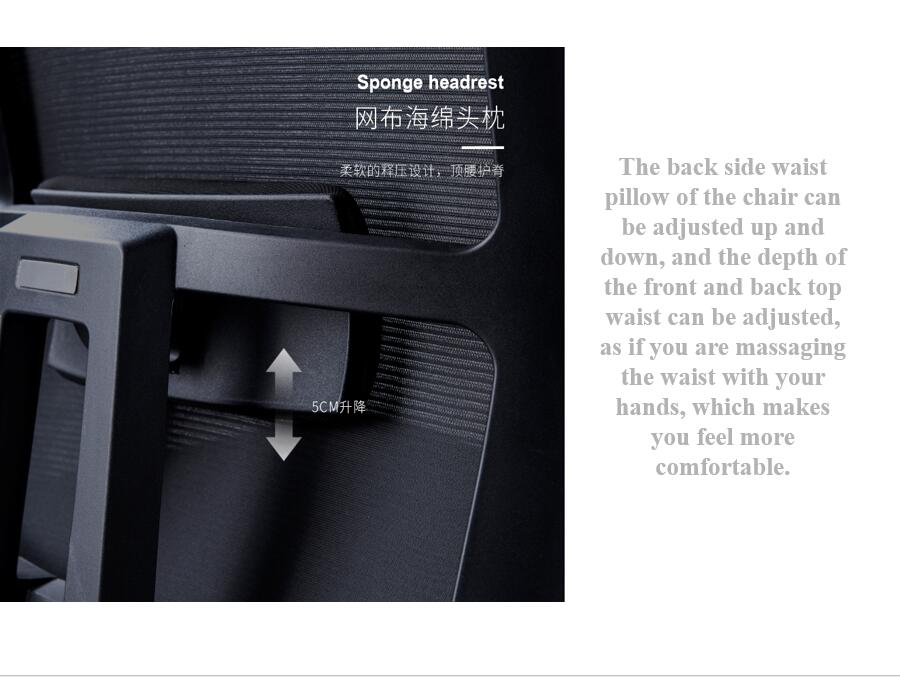 Customize Lumbar Support Full Mesh Black Executive Office Chair with BIFMA Certificate