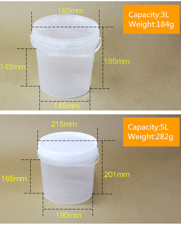 Transparent Custom PP Plastic Milking Bucket Container for Fried Chicken and Popcorn