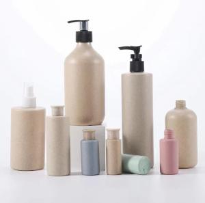 China Empty Wheat Straw Plastic Biodegradable Shampoo Bottle Custom Color wholesale
