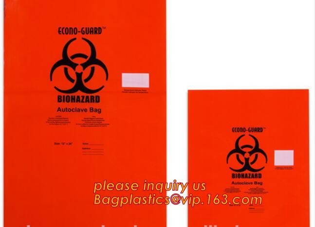 LDPE biohazard waste bin bags disposable medical autoclave bags, biohazard specimen bag plastic adhesive flat bag, bagea