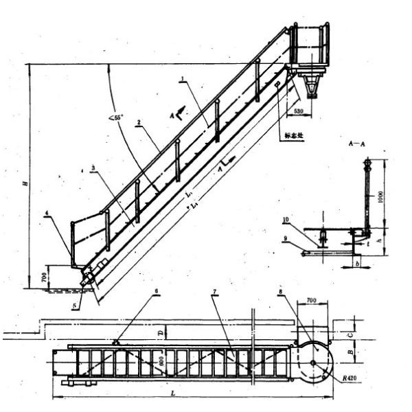 Aluminum Accommodation Marine Boarding Ladder 58 Steps