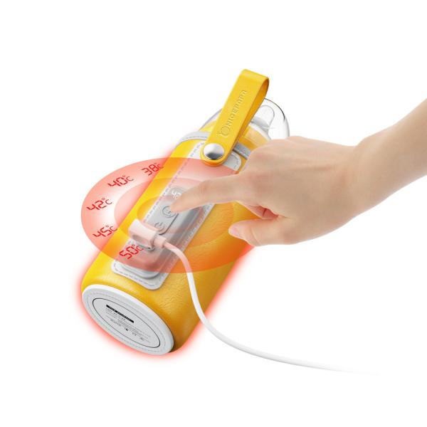 PU Leather 12V 18W Baby Bottle Warmer With LCD Display 8oz