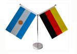 Custom Logo Table Top Flags Polyester Coating Distinctive Design Mini For