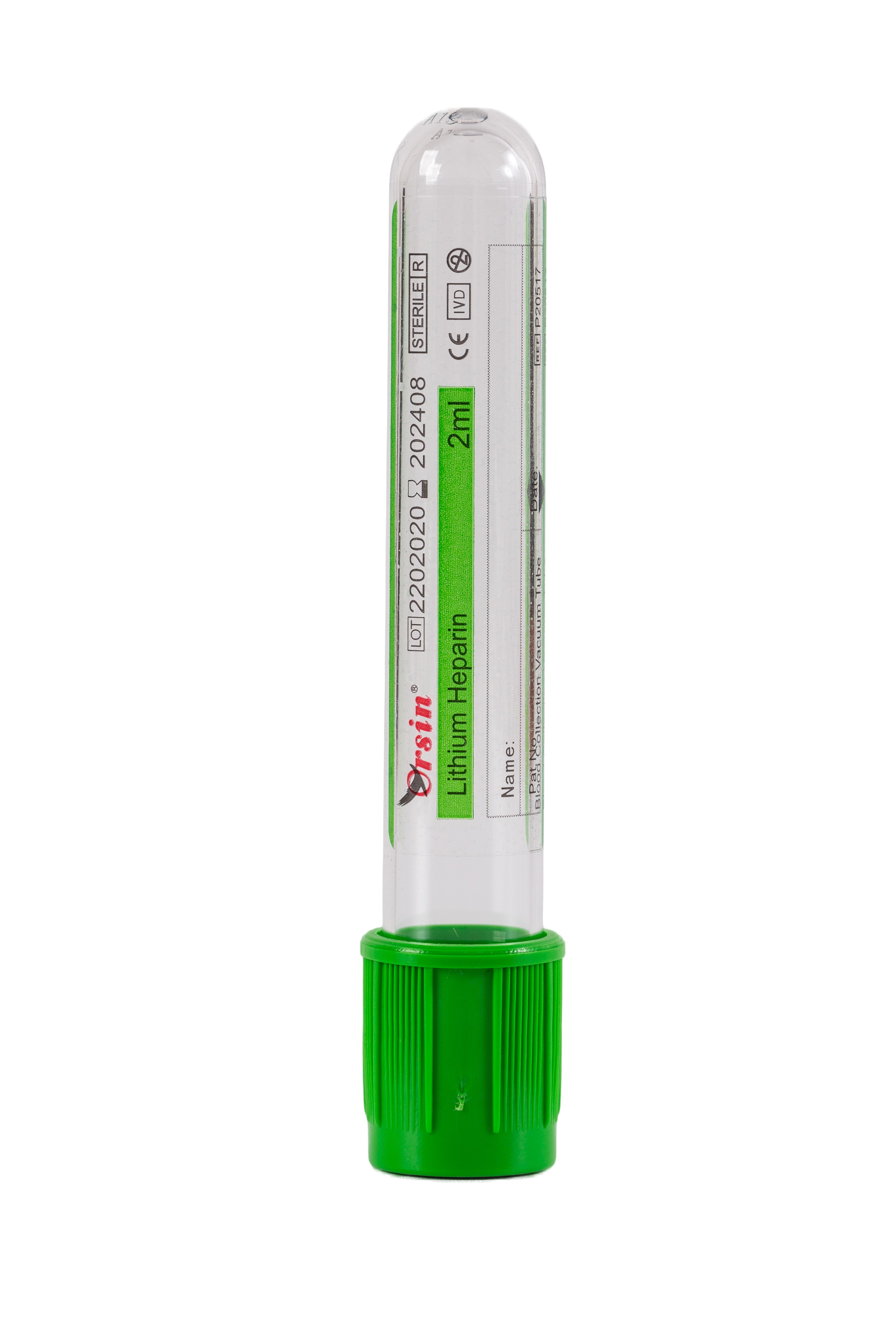 Lithium Heparin Heparin LH Glass PET Plastic Green 1-10ml Plasma Serum