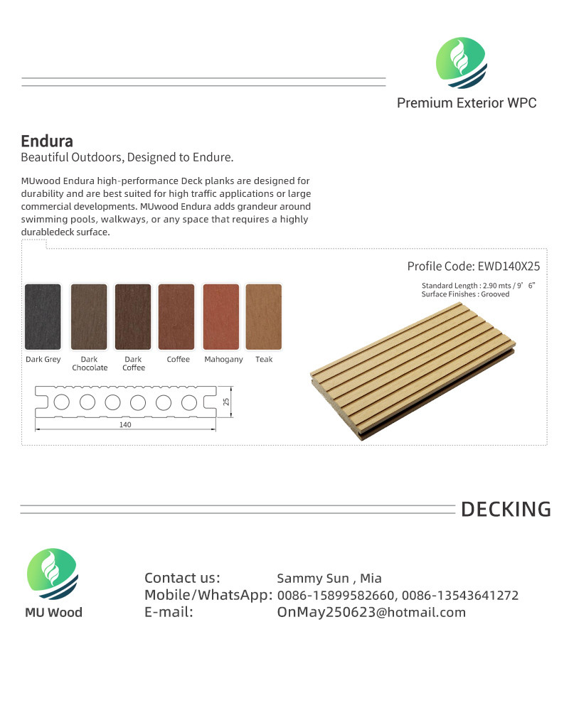 Waterproof WPC Deck Board Extruded Outdoor Wood Plastic Composite Floor