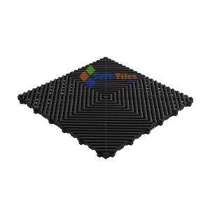 China Black PP Interlocking Floor Tile 400*400mm For Use In Garages Workshop wholesale