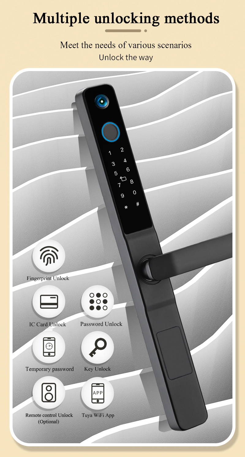 High Security S617MAX Tuya Wifi Peephole Smart Lock with Camera Password Fingerprint Password
