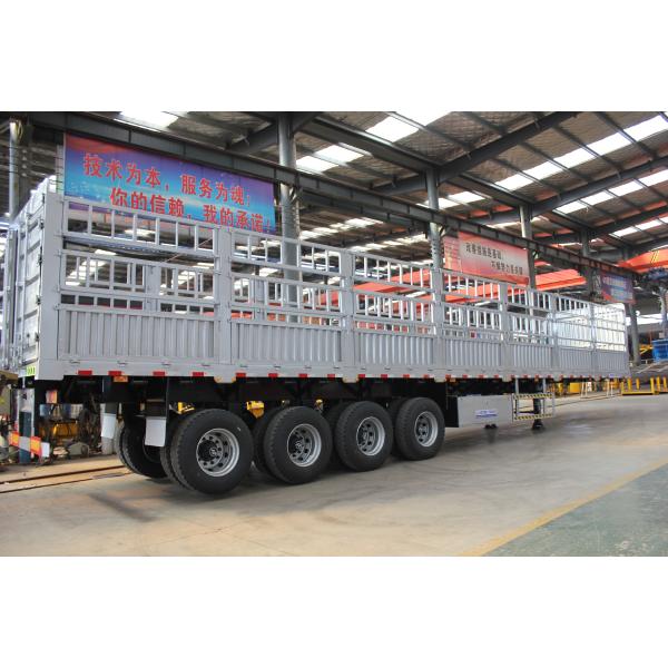 High Loading Capacity Dry Bulk Cargo Fence Semi Trailers with 4 Axles and Lift Axle