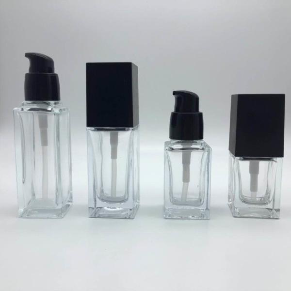 Square Clear Liquid Foundation Bottle 30ml 50ml ODM OEM Logo