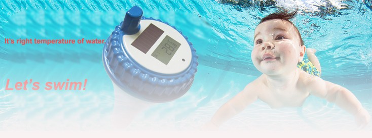 Indoor And Outdoor Solar Energy Digital Thermometer For Swimming Pool Spa Tub Aquarium