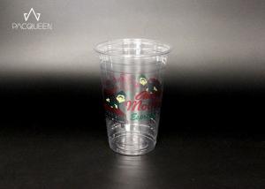 Round Bottom Disposable Plastic Drinking Cups Custom Colored UV Printing