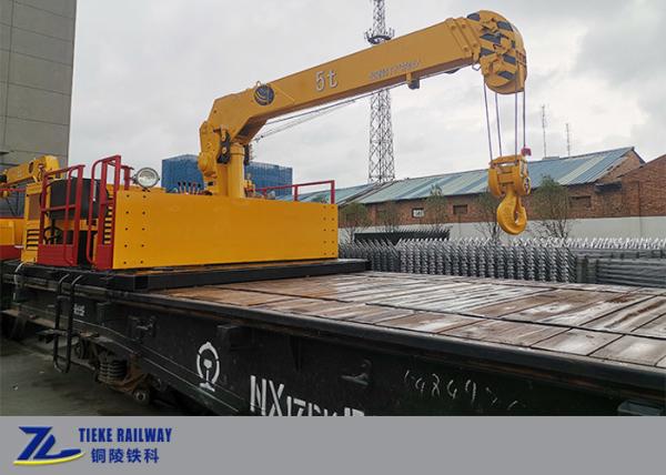 Quality Railway Crane Wagon 5/10 Tons Hydraulic Lift Crane Transfer Sleepers Rails Ballast for sale