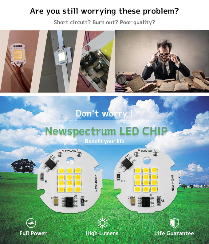 5W SMD LED Chip Encapsulation Series Brighter Safe And Reliable