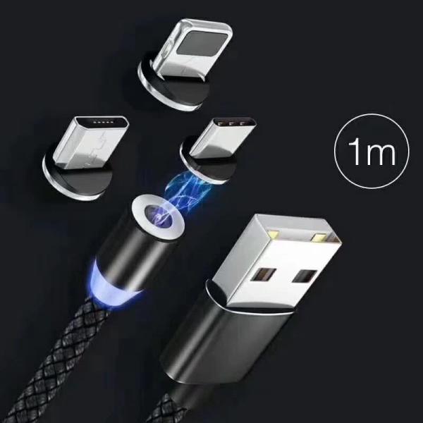3 In 1 Fast Charging Magnetic USB Cable Cell Phone Date Transfer