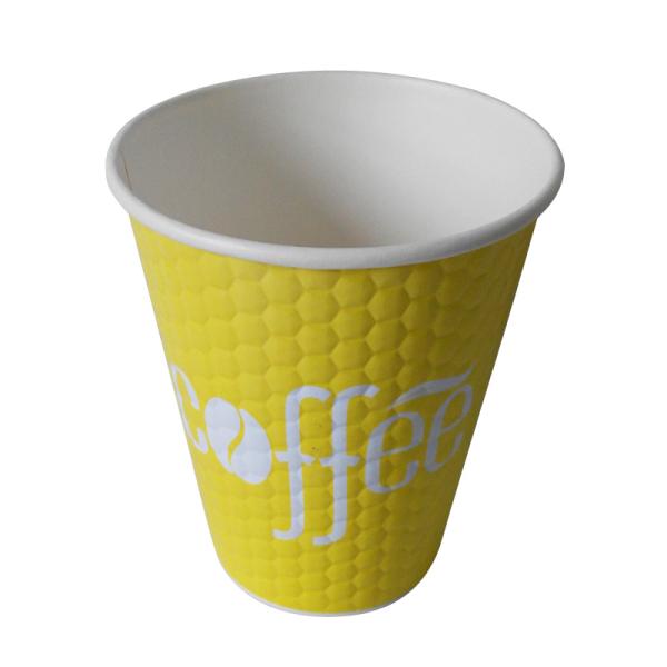 8 oz embossed Paper Cups Double Insulated Coffee Cups Eco Friendly Sun Paper