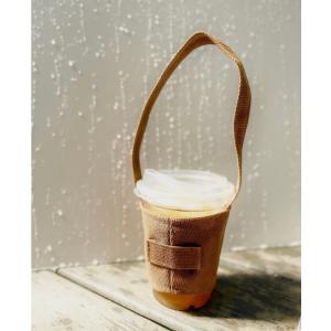 China 8*6cm Foldable Canvas Coffee Cup Holder With Straw Pockets wholesale