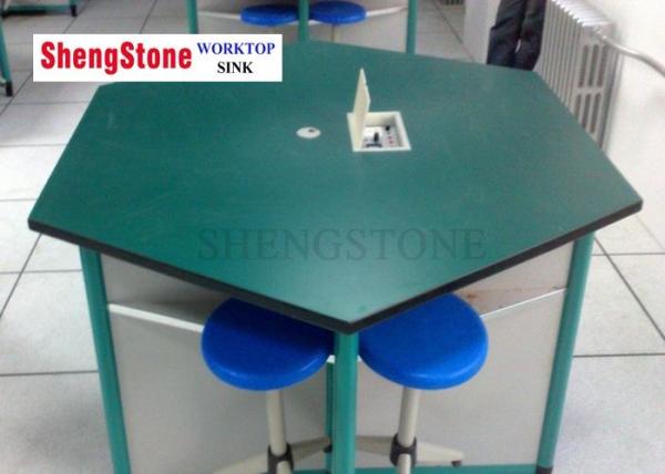 Quality Six Corner Modular Laboratory Furniture , Phenolic Resin Table Top For School Computer Lab for sale
