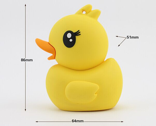 Rubber Ducky Yellow Portable Lipstick Power Bank , 2600mAh External Battery Charger