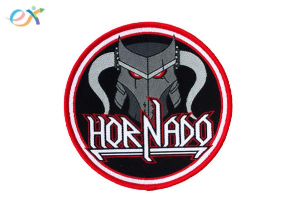Quality Fashionable Custom Woven Patches / Round Shape Cartoon Iron On Patches for sale