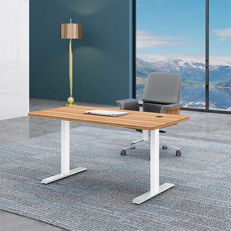 25mm Office Height Adjustable Desk Wooden Electric Standing Desk