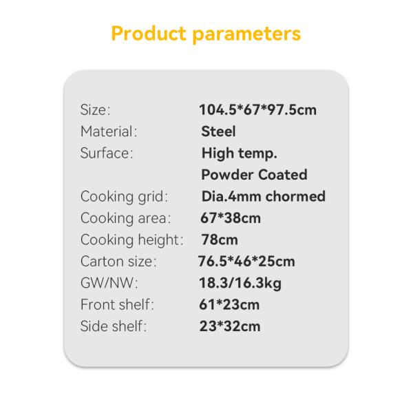 Professional Restaurant Charcoal Grill Gas BBQ with Powder Coated Vertical Style Oven